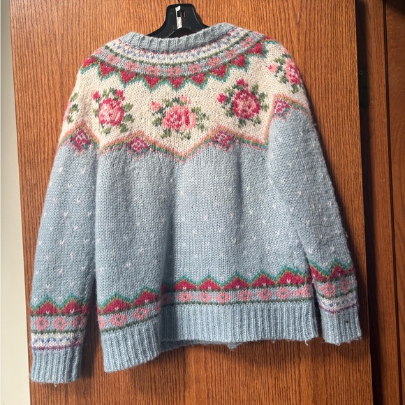 Sundance Fair Isle Wool Floral Cardigan - Picture 3 of 4